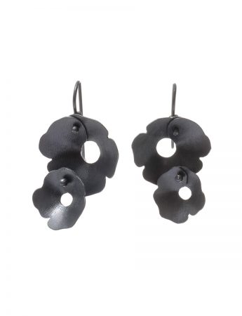 Anemone Two Flower Earrings – Black