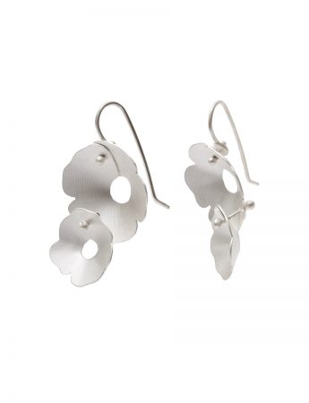 Anemone Two Flower Earrings – Silver