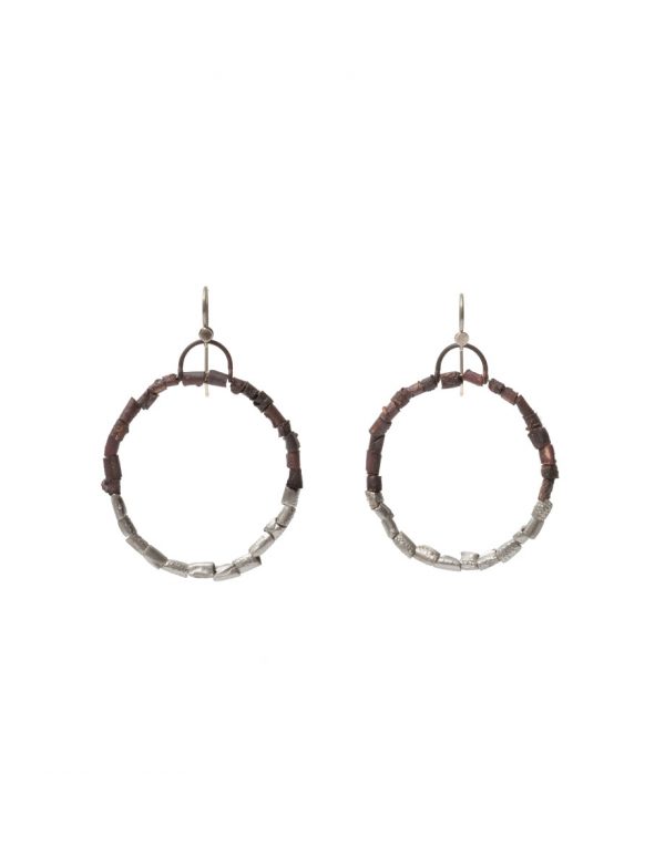 Beaded Open Hoop Earrings