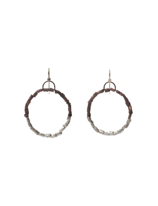 Beaded Open Hoop Earrings