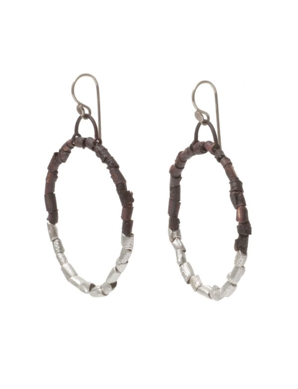 Beaded Open Hoop Earrings