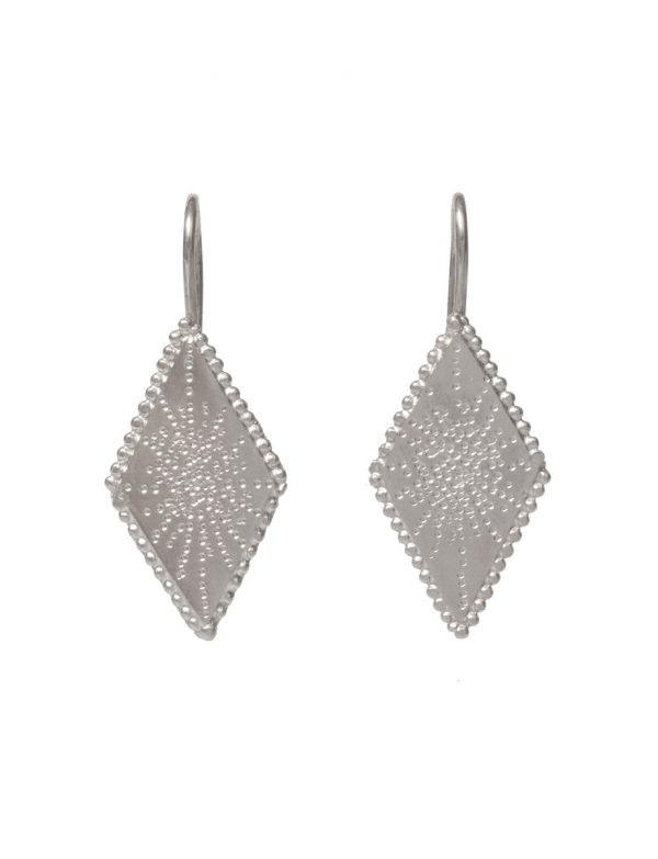 Diamond Shaped Star Earrings – Silver