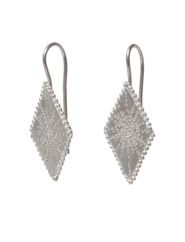 Diamond Shaped Star Earrings – Silver
