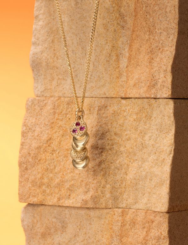 Beloved Assemblage Pendant Necklace – Gold & Rubies