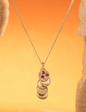 Beloved Assemblage Pendant Necklace – Gold & Rubies