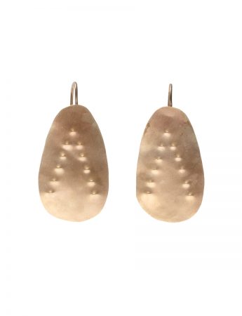 Embossed Large Drop Hook Earrings – Gold