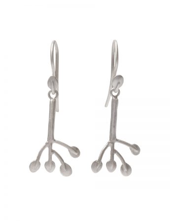 Feuilles Hook Earrings – Silver
