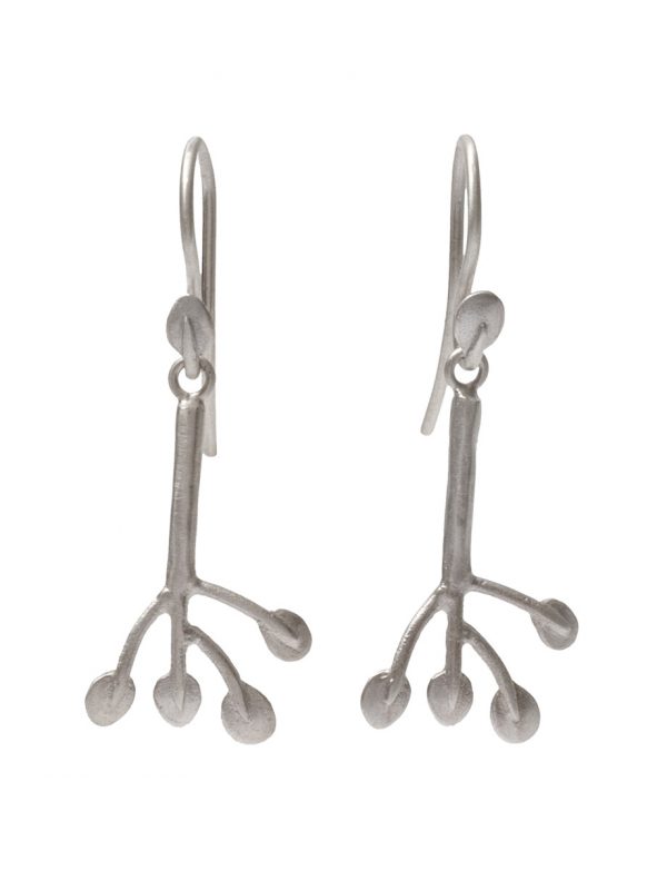 Feuilles Hook Earrings – Silver