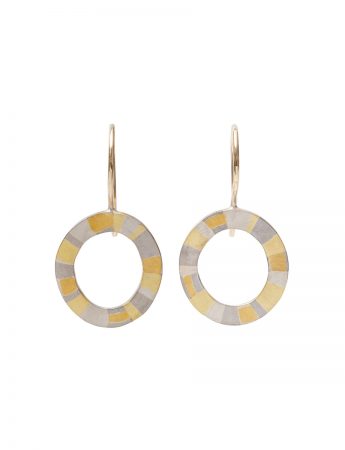 Infinite Terrain Hook Earrings – White & Yellow Gold