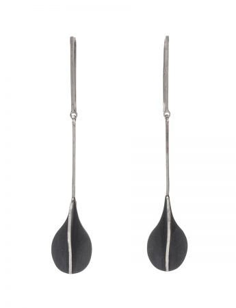 Long Black Pear X-Series Earrings