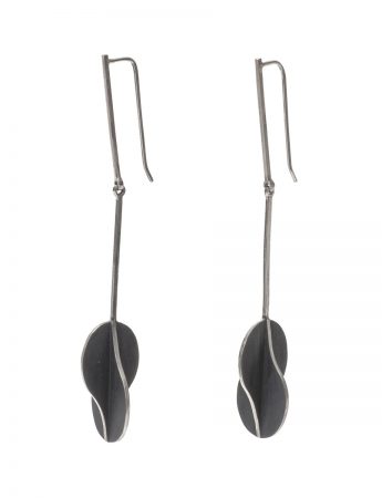 Long Black Pear X-Series Earrings