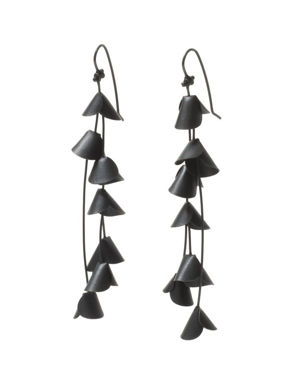 Long Jungle Cactus Earrings – Black