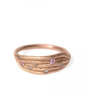 Neru Noodle Ring- Rose Gold, Diamond and Sapphire