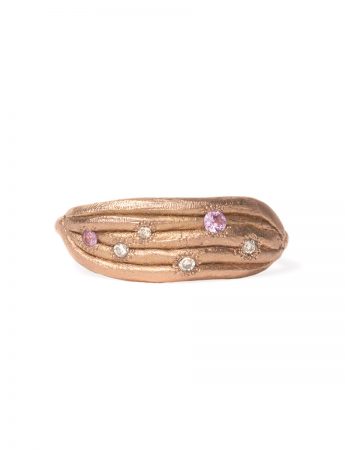 Neru Noodle Ring- Rose Gold, Diamond and Sapphire