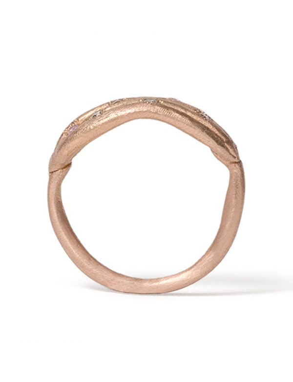 Neru Noodle Ring- Rose Gold, Diamond and Sapphire