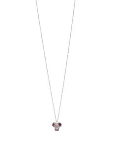 Protea Pendant Necklace - Silver with Garnets - Rachel Laura Gorman - Long