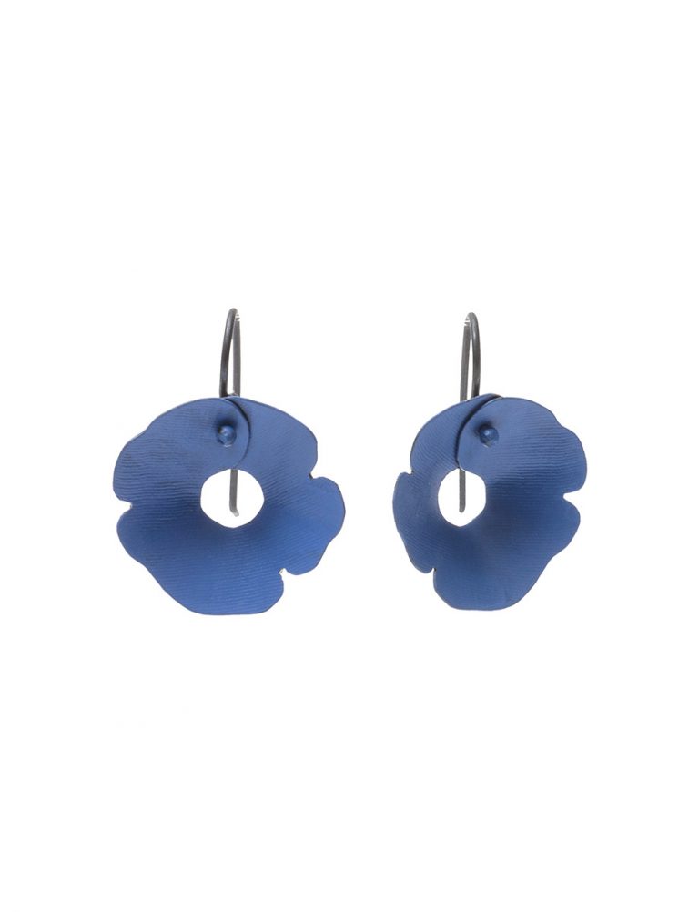 Small Anemone Earrings – Black & Blue