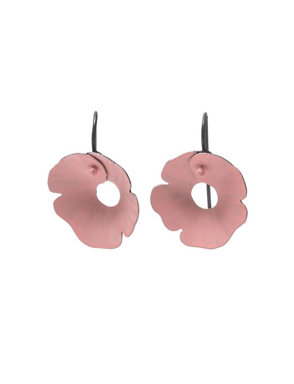 Small Anemone Earrings – Pink & Black