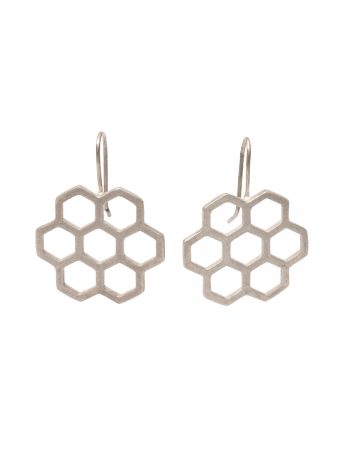 Small Hexagon Earrings – Silver