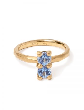 Soul Mate Ring – Yellow Gold & Cornflower Blue Sapphires