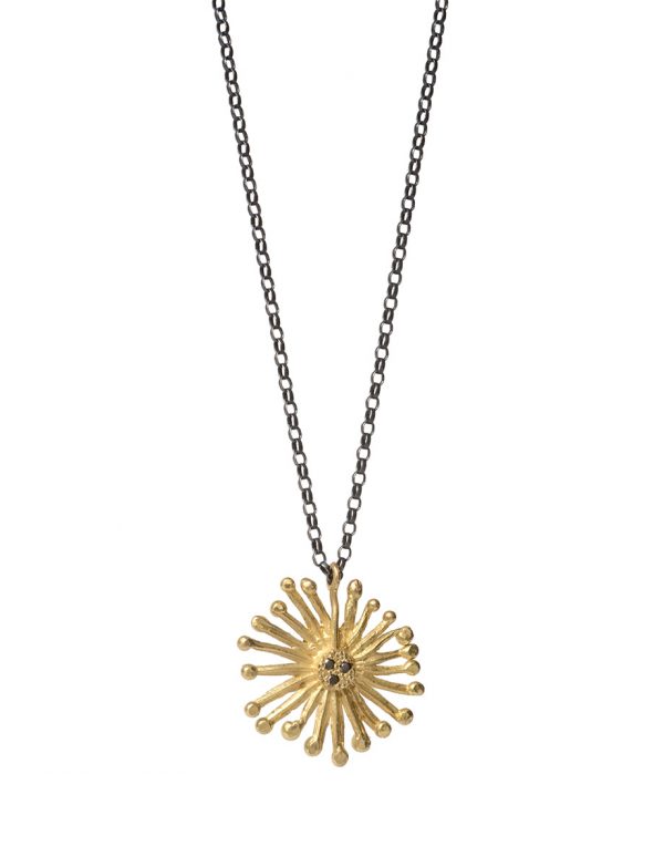 Starburst Necklace – Gold & Black Diamond