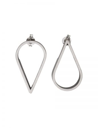 Tear Drop Outline Earrings – Silver