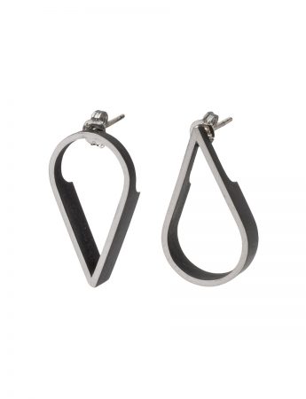 Tear Drop Outline Earrings – Silver