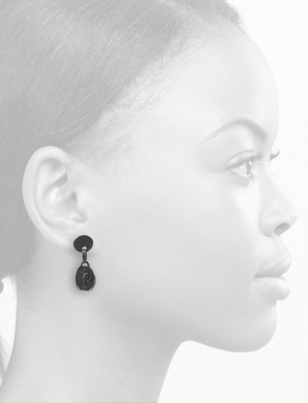 Thebe Drop Stud Earrings – Black