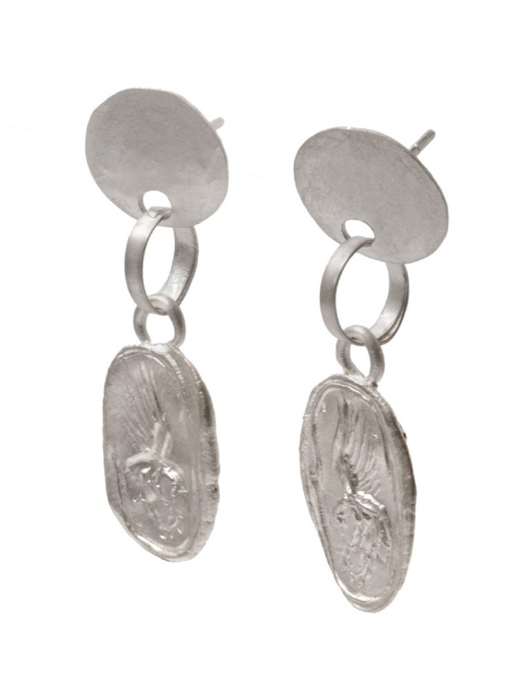 Thebe Drop Stud Earrings – Silver