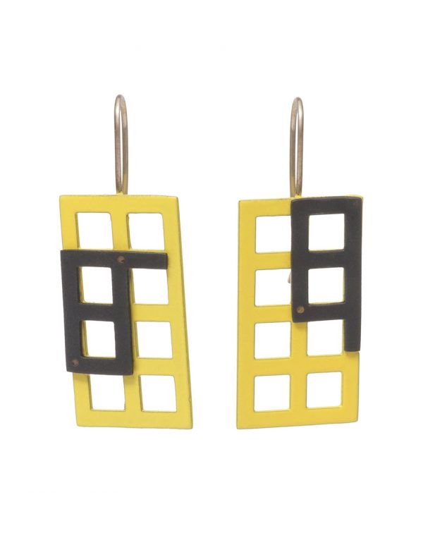 Window Earrings – Yellow & Black