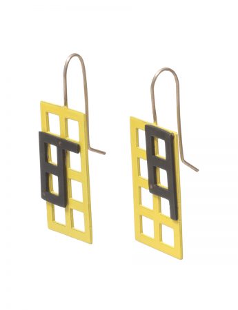 Window Earrings – Yellow & Black