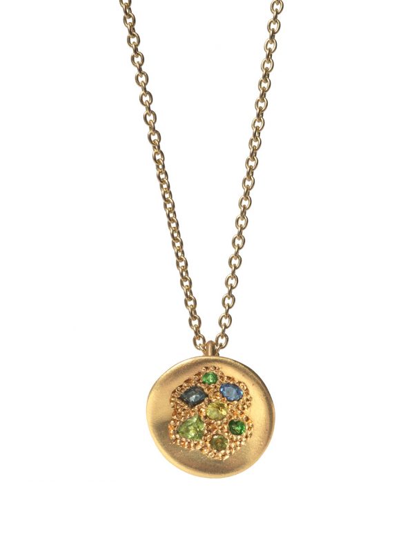 Winter Posy Pendant Necklace – Sapphire & Tourmaline
