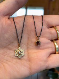 Molten Crystal Necklace – Gold and Silver with Diamond