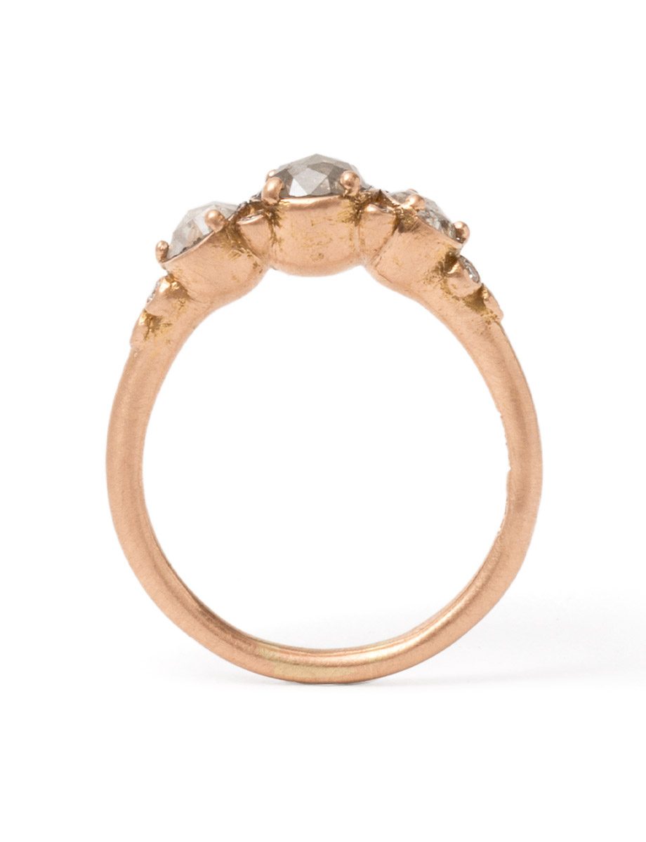 Grey diamond shop rose gold ring