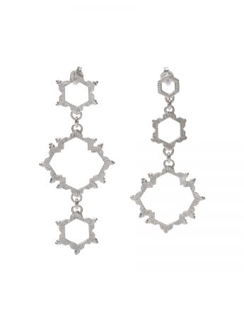 Asymmetrical Water Frequency Earrings – Silver