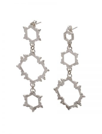 Asymmetrical Water Frequency Earrings – Silver