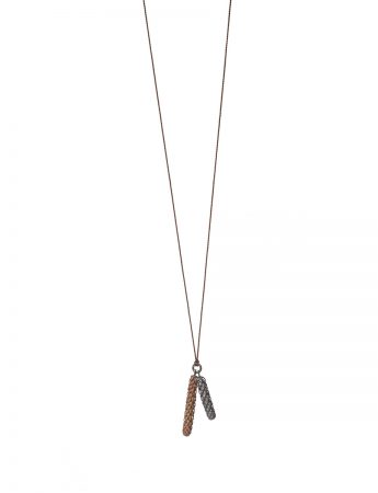 Beachcomber Long Double Drop Necklace – Black & Bronze