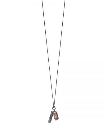 Beachcomber Double Drop Pendant Necklace – Black & Bronze