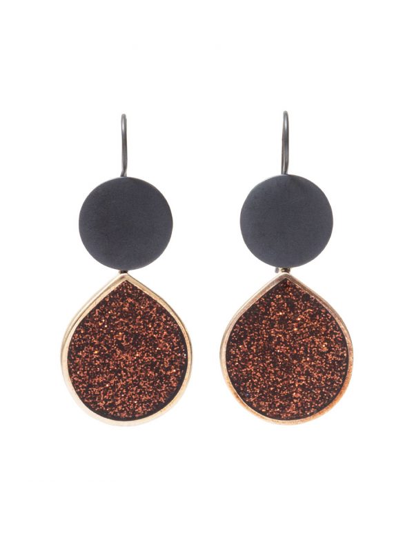 Glitter Teardrop Hook Earrings – Chestnut