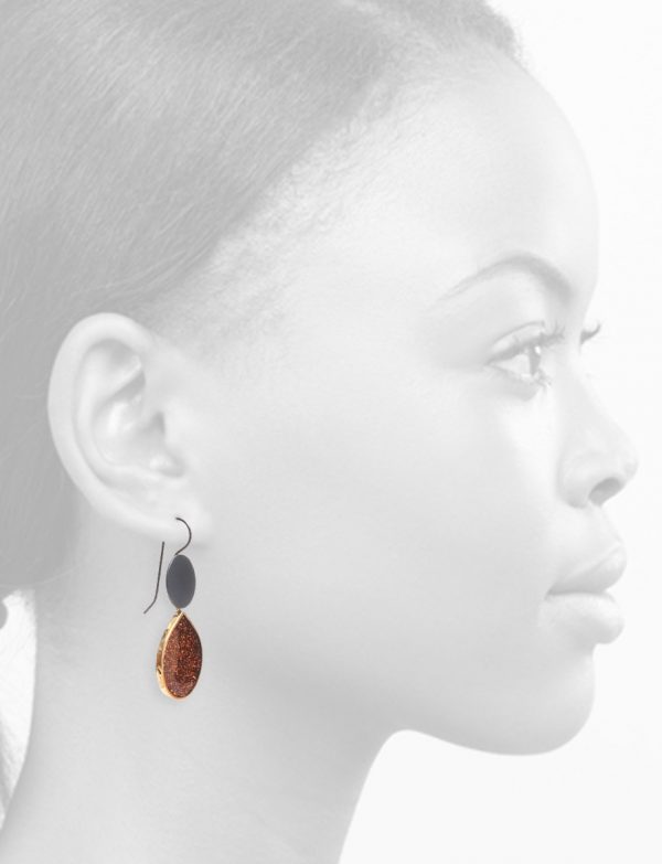 Glitter Teardrop Hook Earrings – Chestnut