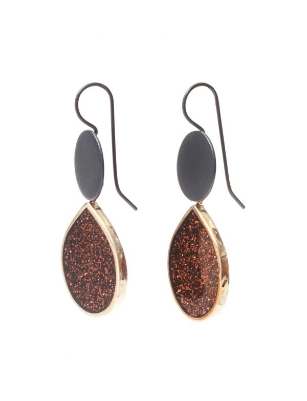 Glitter Teardrop Hook Earrings – Chestnut