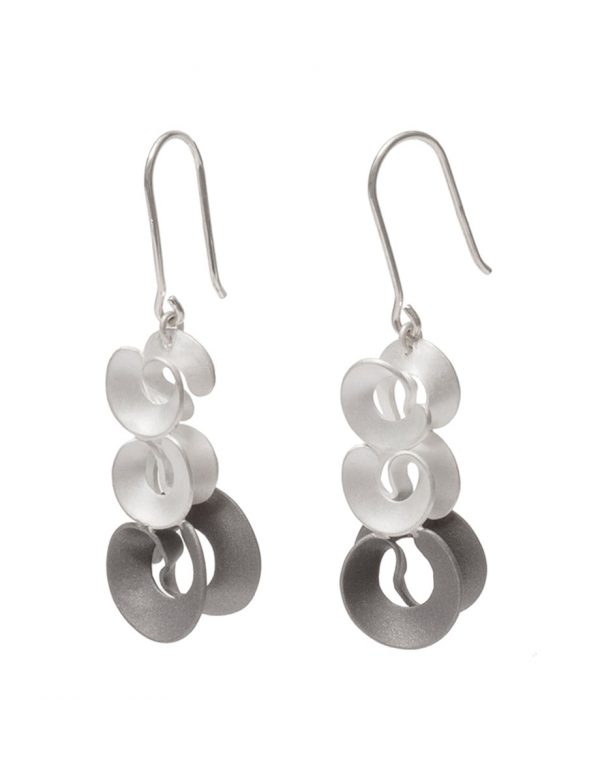 Cloud Hook Earrings – Silver & Monel
