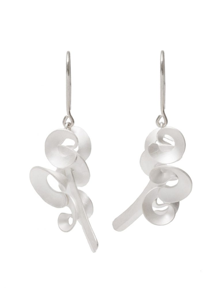 Cloud & Wind Hook Earrings – Silver