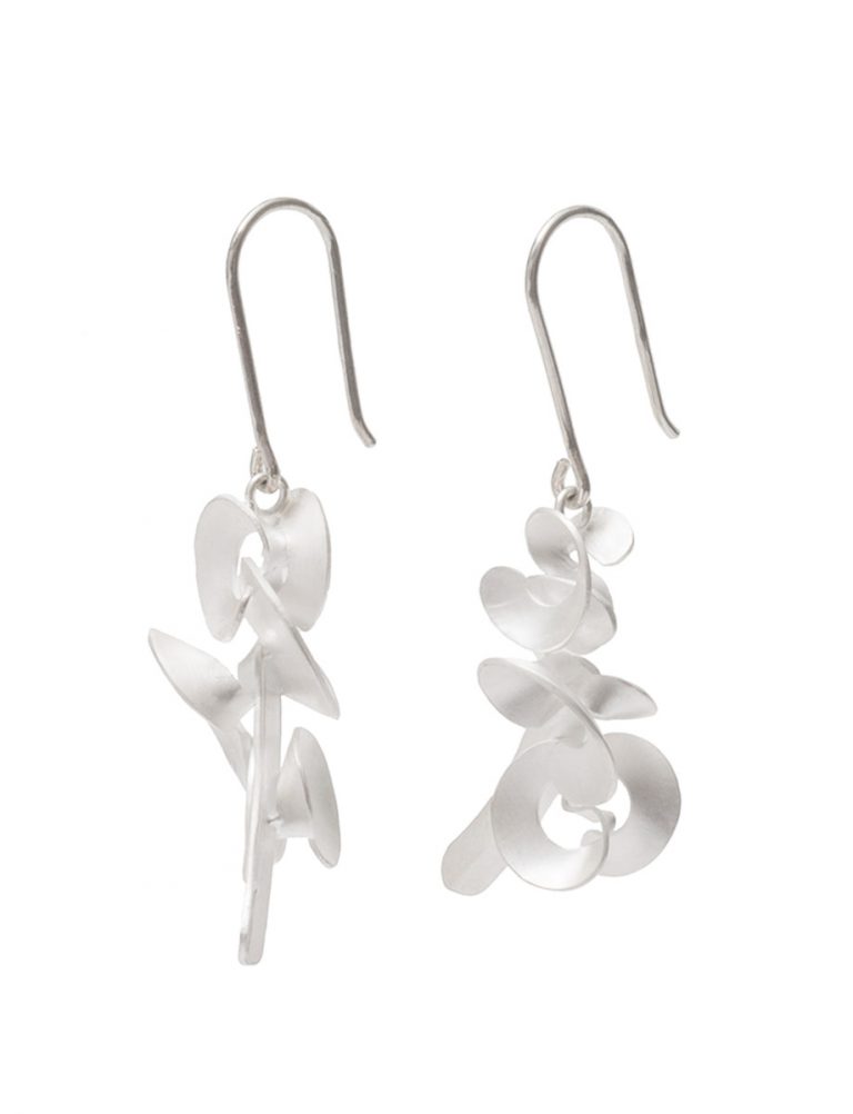 Cloud & Wind Hook Earrings – Silver