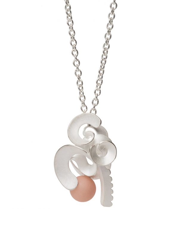 Cloud and Wind Pendant Necklace – Pink