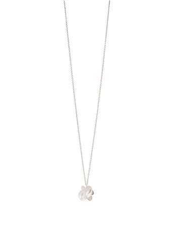 Large Double Cloud Pendant Necklace – Silver