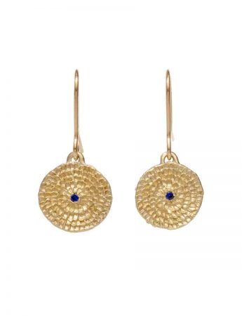 Continuum Earrings – Gold & Blue Sapphire