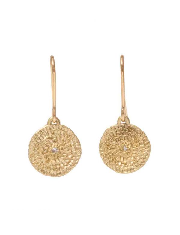 Continuum Earrings – Gold & White Sapphire