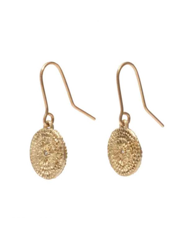 Continuum Earrings – Gold & White Sapphire