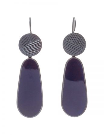 Dark Night Pattern Hook Teardrop Earrings – Navy Blue